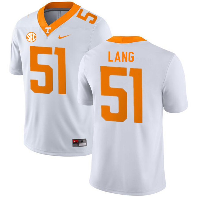 Men #51 Vysen Lang Tennessee Volunteers College Football Jerseys Stitched-White